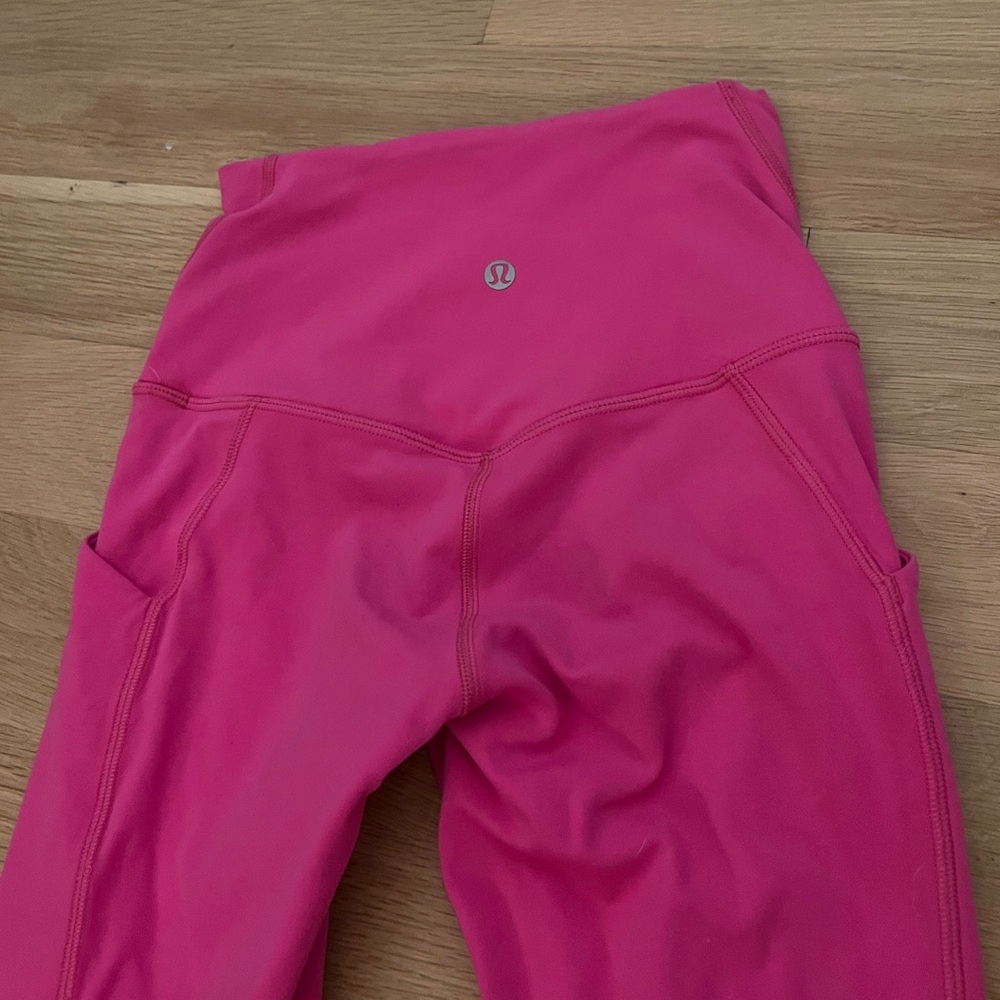 Sonic pink align leggings with pockets